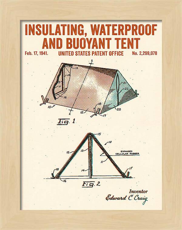 Insulating Waterproof Buoyant Tent Retro Patent Us2299078a