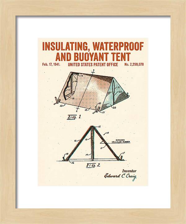 Insulating Waterproof Buoyant Tent Retro Patent Us2299078a