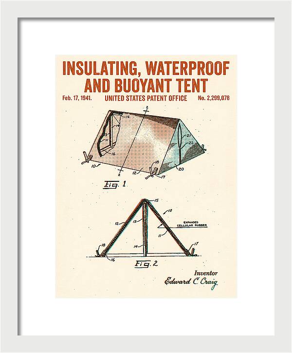 Insulating Waterproof Buoyant Tent Retro Patent Us2299078a