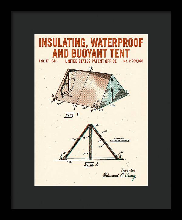 Insulating Waterproof Buoyant Tent Retro Patent Us2299078a