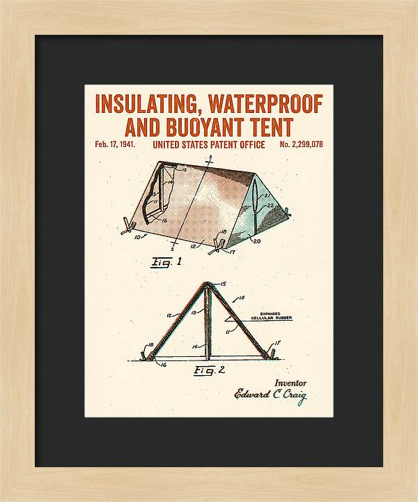 Insulating Waterproof Buoyant Tent Retro Patent Us2299078a