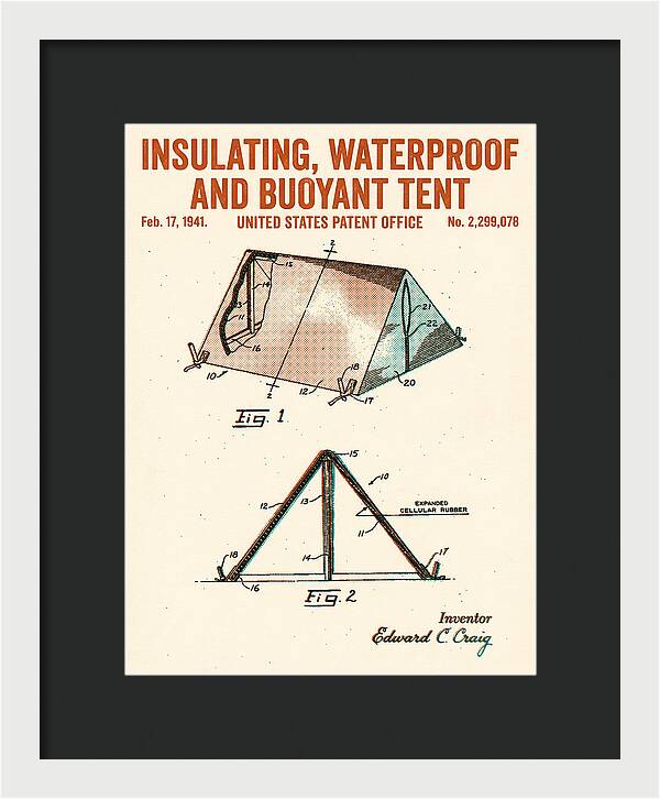 Insulating Waterproof Buoyant Tent Retro Patent Us2299078a