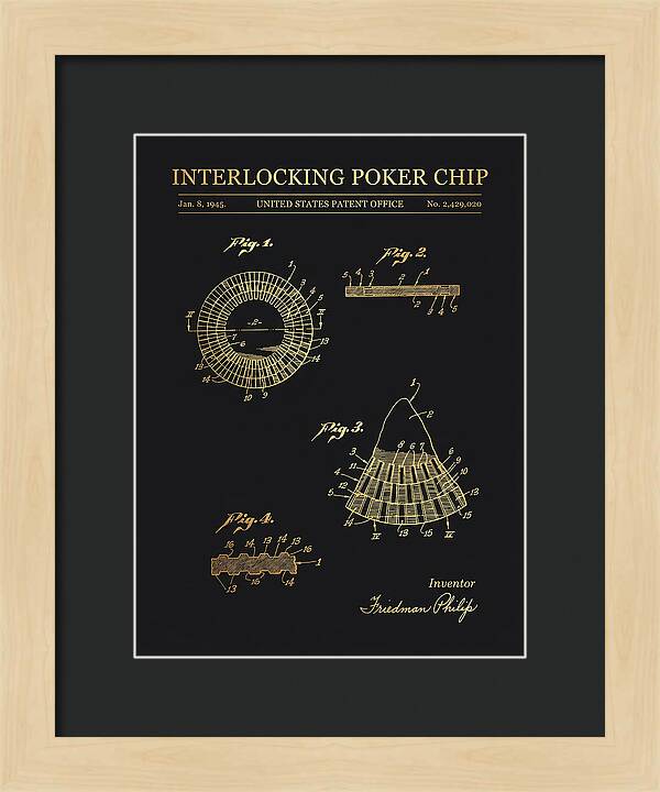 Interlocking Poker Chip Gold Patent Us2429020a