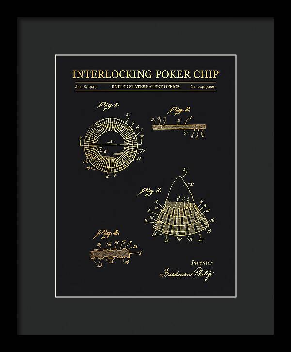 Interlocking Poker Chip Gold Patent Us2429020a