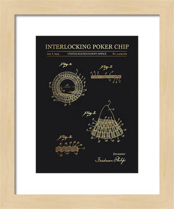 Interlocking Poker Chip Gold Patent Us2429020a