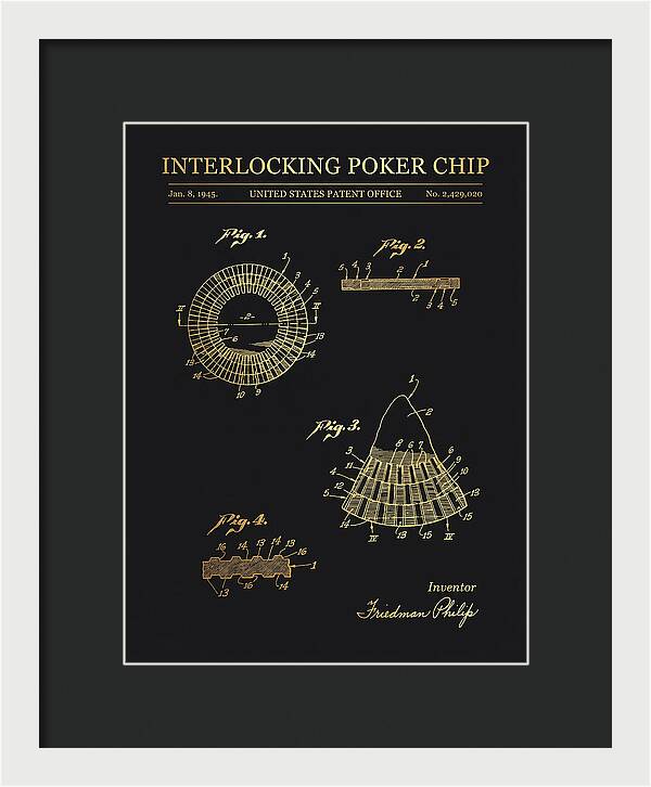 Interlocking Poker Chip Gold Patent Us2429020a