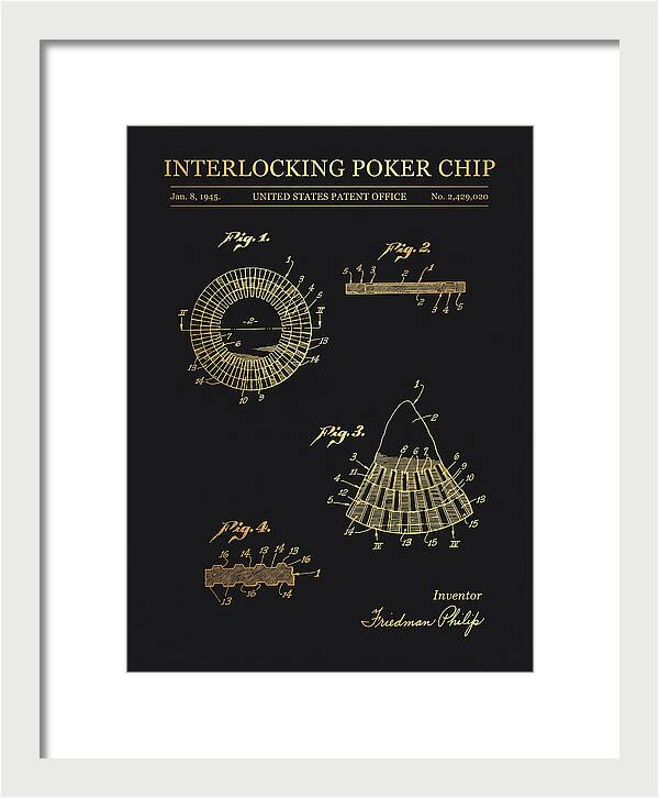 Interlocking Poker Chip Gold Patent Us2429020a