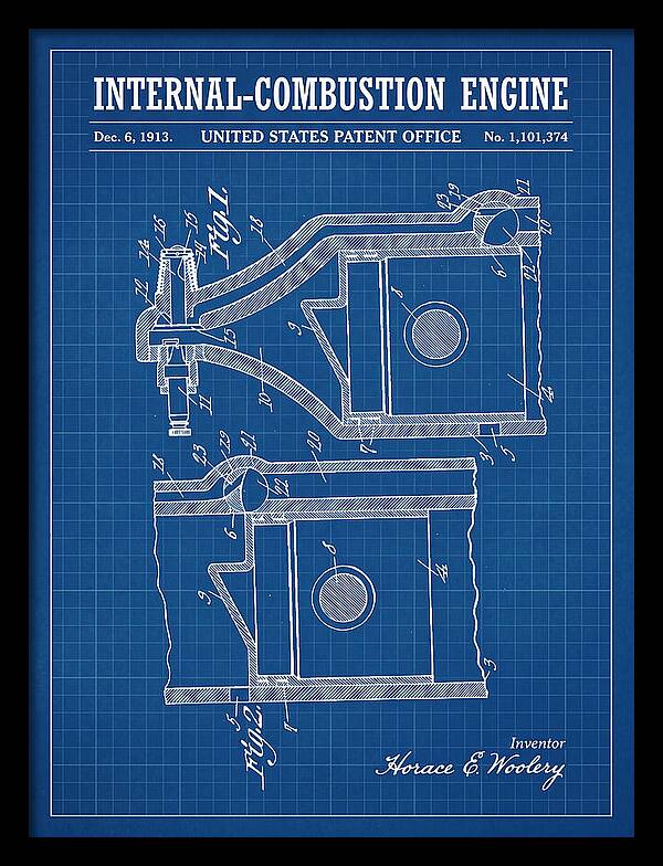Internal Combustion Engine Blueprint Patent Us1101374a