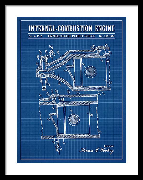 Internal Combustion Engine Blueprint Patent Us1101374a