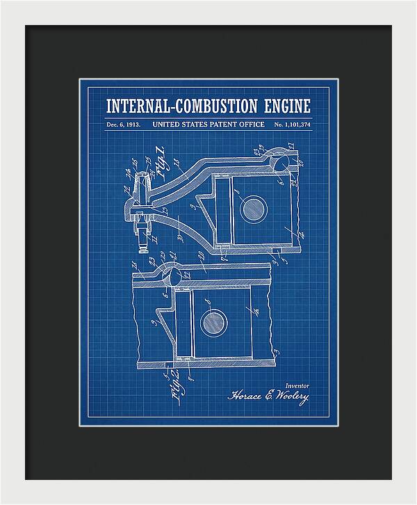 Internal Combustion Engine Blueprint Patent Us1101374a