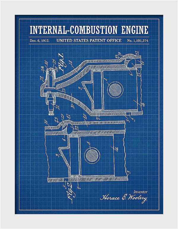 Internal Combustion Engine Blueprint Patent Us1101374a