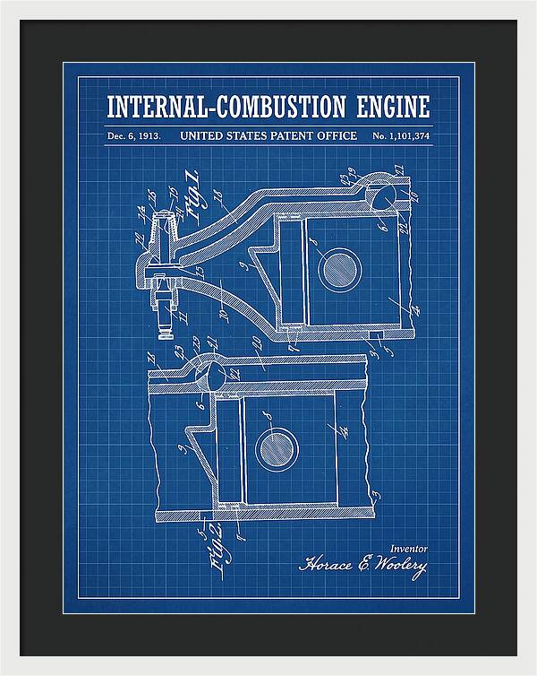Internal Combustion Engine Blueprint Patent Us1101374a
