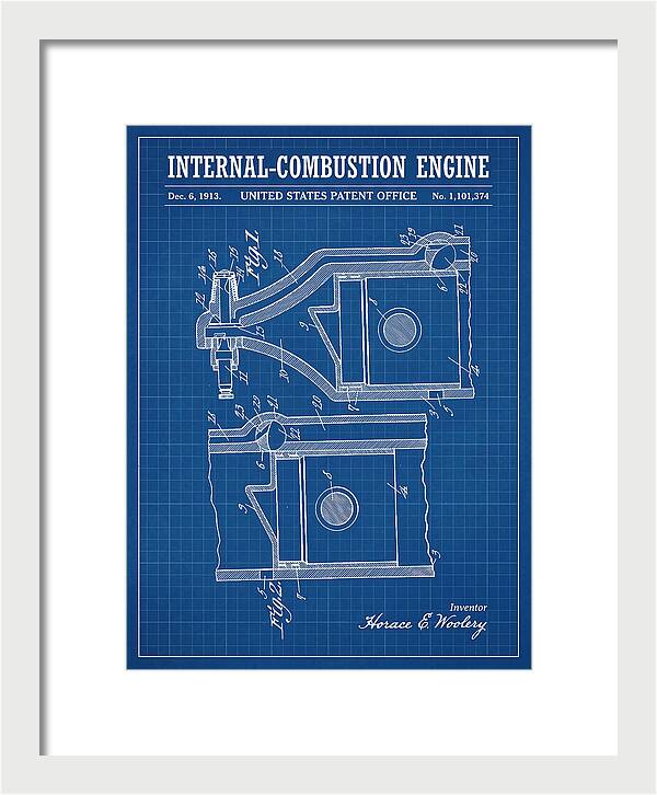 Internal Combustion Engine Blueprint Patent Us1101374a