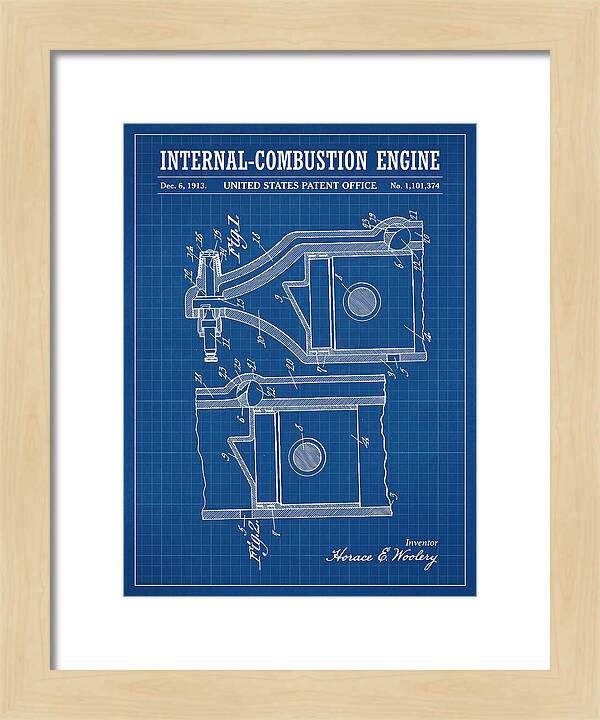 Internal Combustion Engine Blueprint Patent Us1101374a