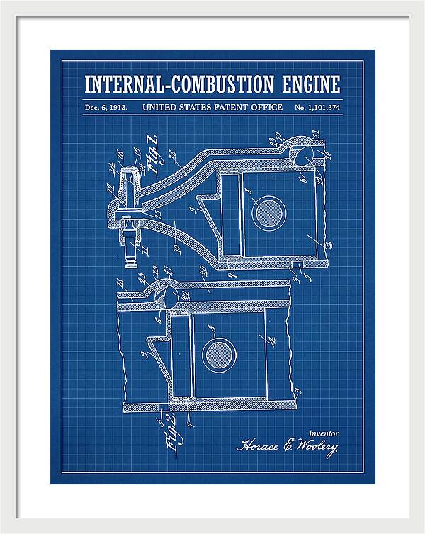 Internal Combustion Engine Blueprint Patent Us1101374a