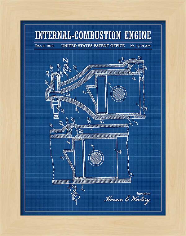 Internal Combustion Engine Blueprint Patent Us1101374a