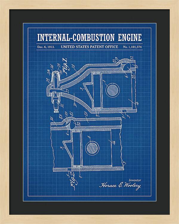 Internal Combustion Engine Blueprint Patent Us1101374a