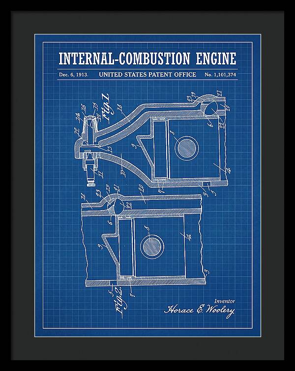 Internal Combustion Engine Blueprint Patent Us1101374a