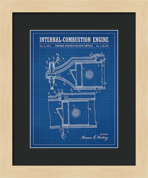Internal Combustion Engine Blueprint Patent Us1101374a