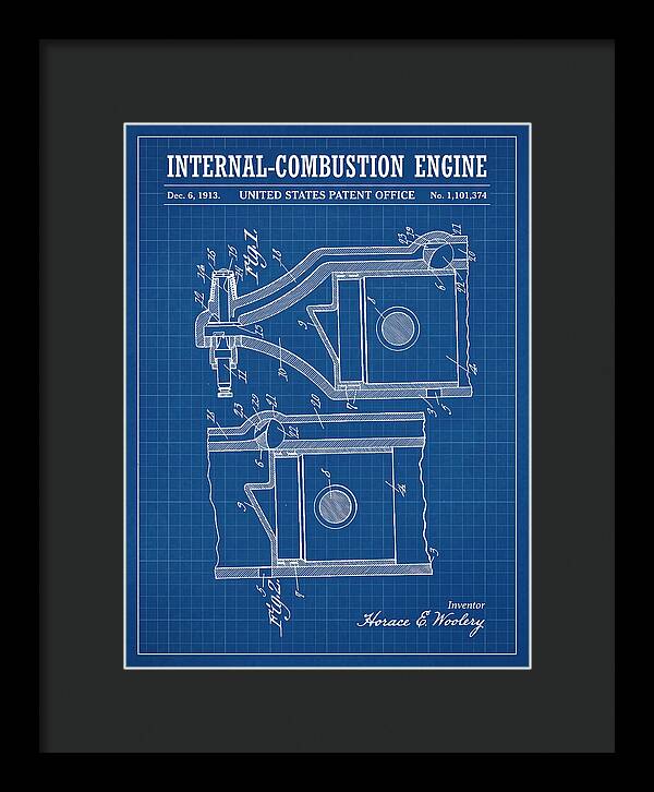 Internal Combustion Engine Blueprint Patent Us1101374a