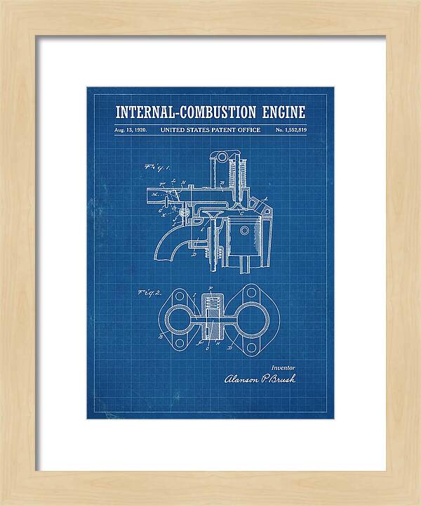 Internal Combustion Engine Brush Blueprint Patent Us1552819a