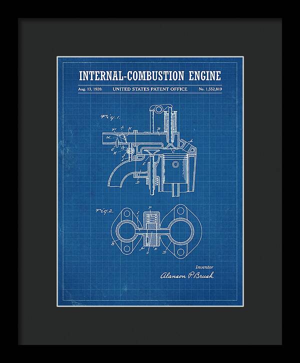Internal Combustion Engine Brush Blueprint Patent Us1552819a