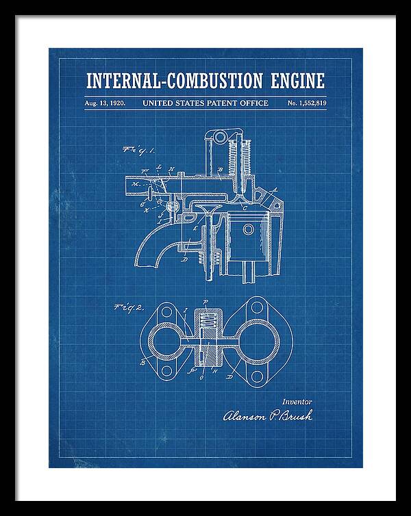 Internal Combustion Engine Brush Blueprint Patent Us1552819a