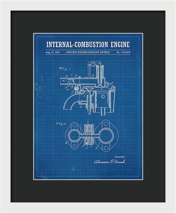 Internal Combustion Engine Brush Blueprint Patent Us1552819a