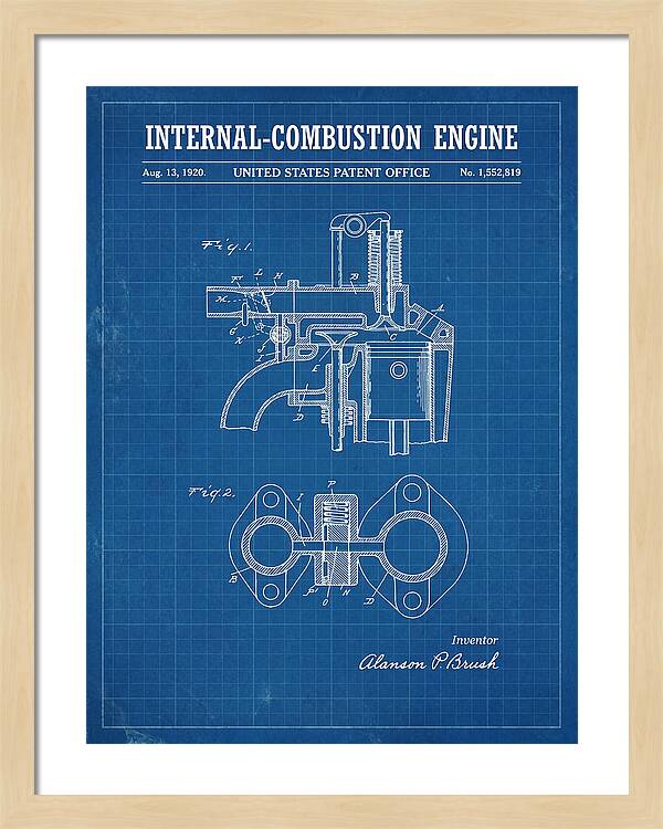 Internal Combustion Engine Brush Blueprint Patent Us1552819a