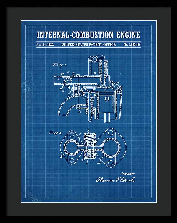 Internal Combustion Engine Brush Blueprint Patent Us1552819a