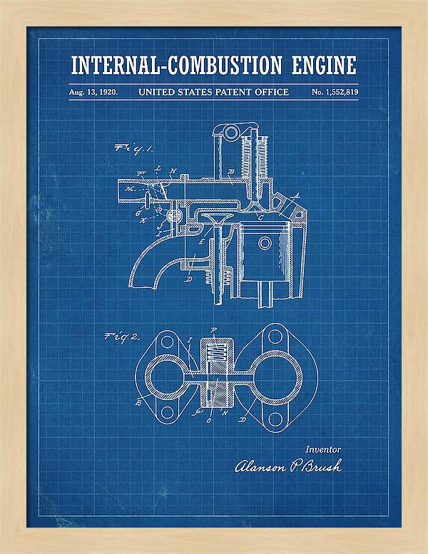 Internal Combustion Engine Brush Blueprint Patent Us1552819a