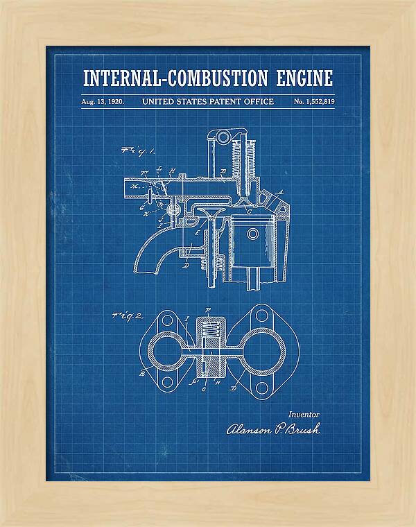 Internal Combustion Engine Brush Blueprint Patent Us1552819a