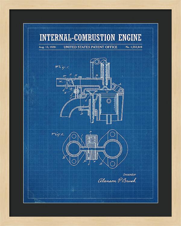 Internal Combustion Engine Brush Blueprint Patent Us1552819a