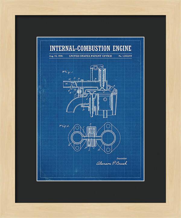 Internal Combustion Engine Brush Blueprint Patent Us1552819a