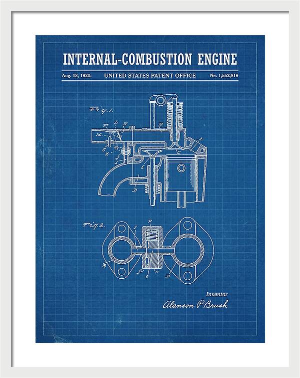 Internal Combustion Engine Brush Blueprint Patent Us1552819a