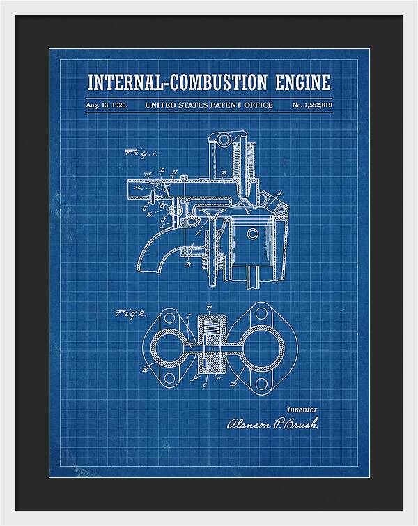 Internal Combustion Engine Brush Blueprint Patent Us1552819a