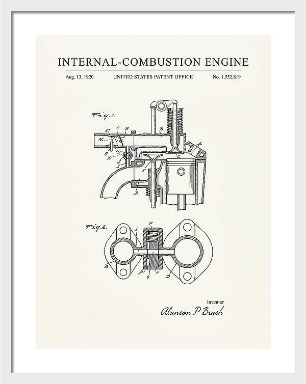 Internal Combustion Engine Brush Minimalist Patent Us1552819a