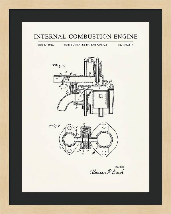 Internal Combustion Engine Brush Minimalist Patent Us1552819a