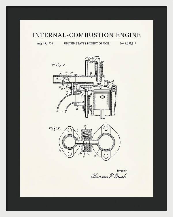 Internal Combustion Engine Brush Minimalist Patent Us1552819a
