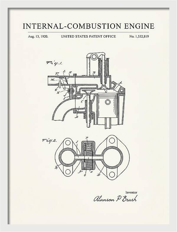 Internal Combustion Engine Brush Minimalist Patent Us1552819a