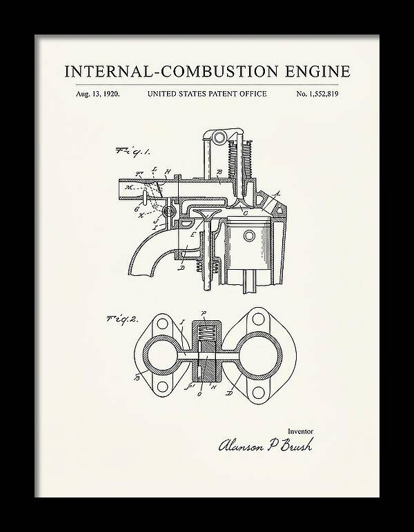 Internal Combustion Engine Brush Minimalist Patent Us1552819a