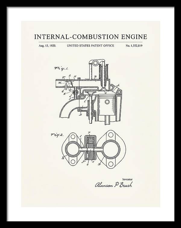 Internal Combustion Engine Brush Minimalist Patent Us1552819a
