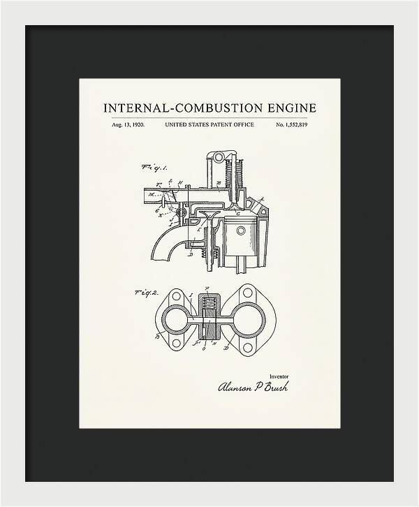 Internal Combustion Engine Brush Minimalist Patent Us1552819a