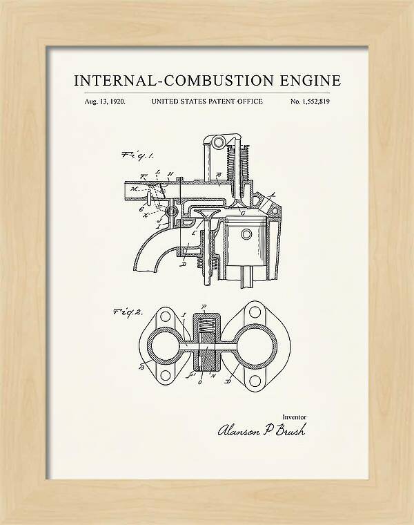 Internal Combustion Engine Brush Minimalist Patent Us1552819a