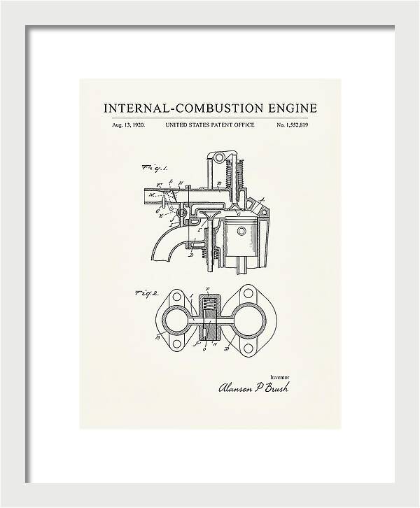 Internal Combustion Engine Brush Minimalist Patent Us1552819a