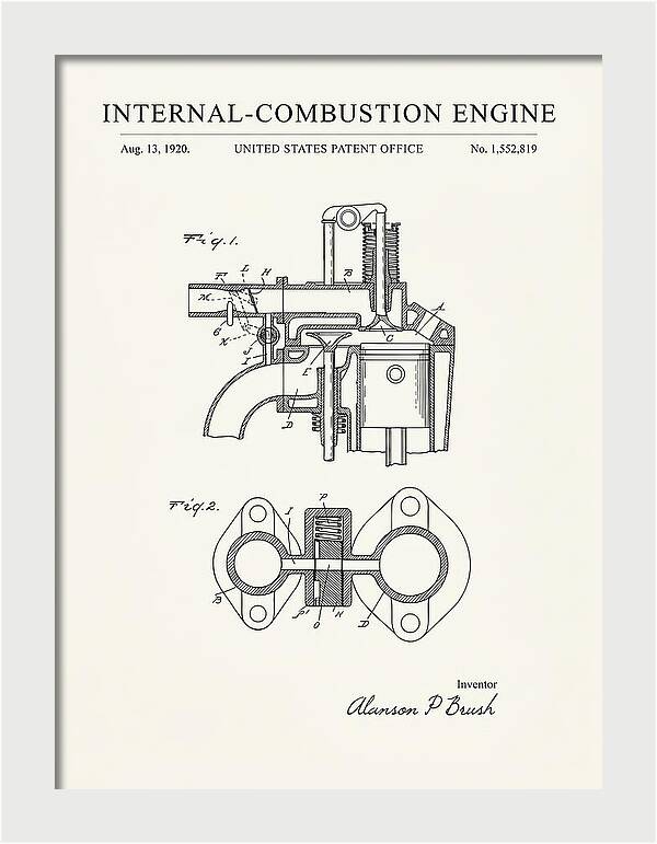Internal Combustion Engine Brush Minimalist Patent Us1552819a