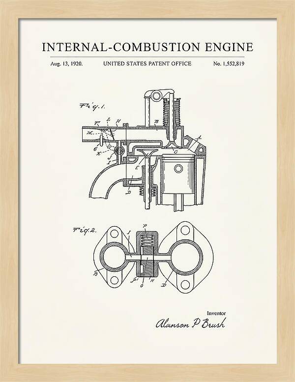 Internal Combustion Engine Brush Minimalist Patent Us1552819a