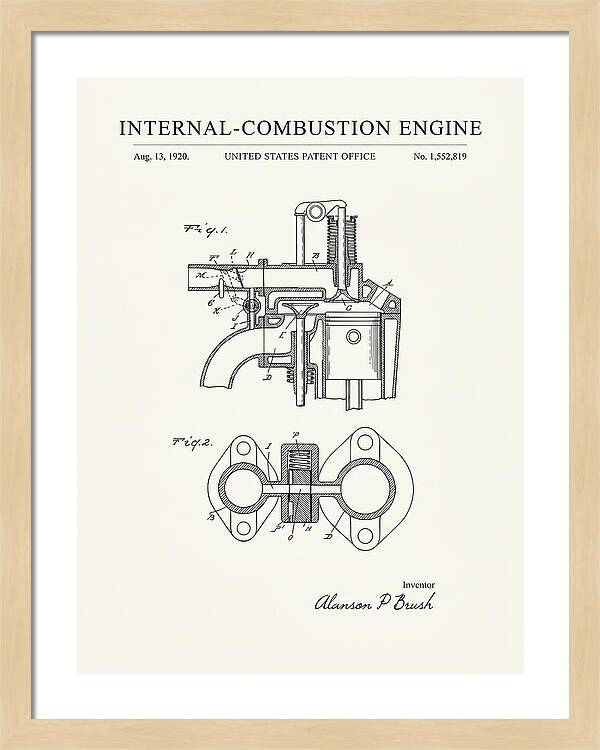 Internal Combustion Engine Brush Minimalist Patent Us1552819a