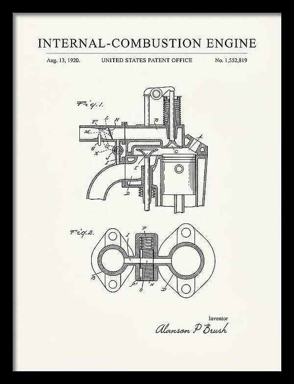 Internal Combustion Engine Brush Minimalist Patent Us1552819a