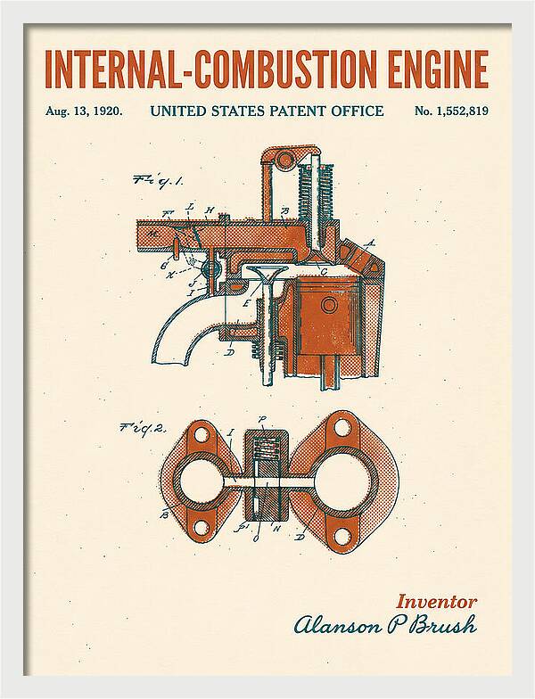 Internal Combustion Engine Brush Retro Patent Us1552819a